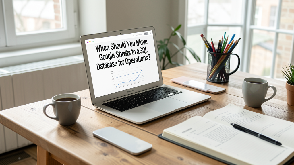 Editorial image illustrating When Should You Move from Google Sheets to a SQL Database for Operations?