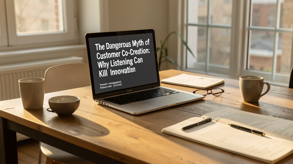 Editorial image illustrating The Dangerous Myth of Customer Co-Creation: Why Listening Can Kill Innovation